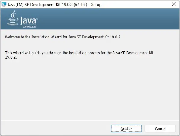 Java installation wizard windows